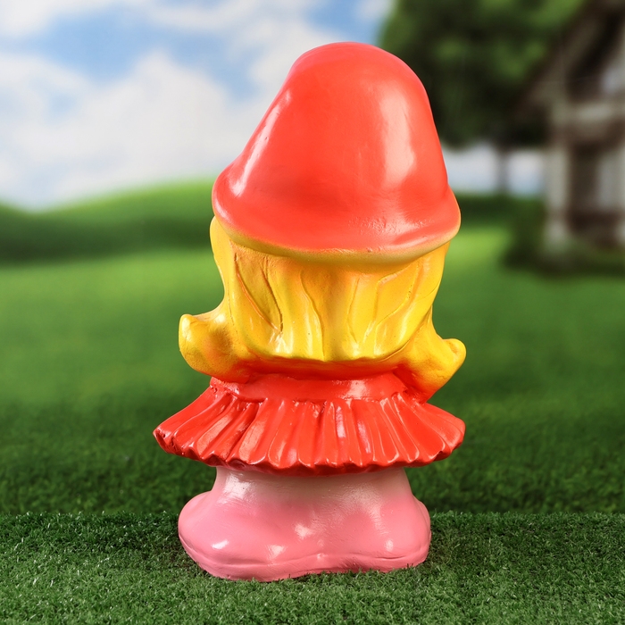 Садовая фигура  Садовая фигура "Девочка - гномик" 33см