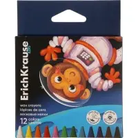 Восковые мелки 12 цветов, ErichKrause Kids Space Animals, трёхгранные