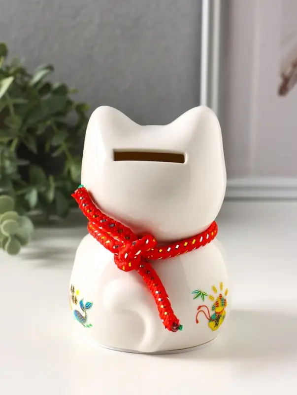 Копилка для денег керамика &laquo;Манэки-нэко с колесом счастья&raquo;, 8&times;8.5&times;12 см, МИКС