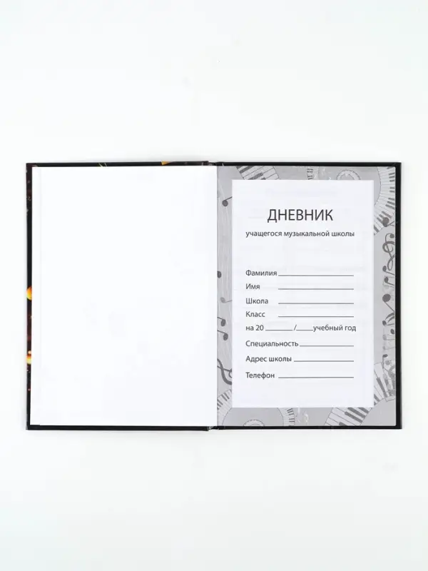 Дневник для музыкальной школы твердая обложка 40 л. &laquo;Золотой скрипичный ключ&raquo;