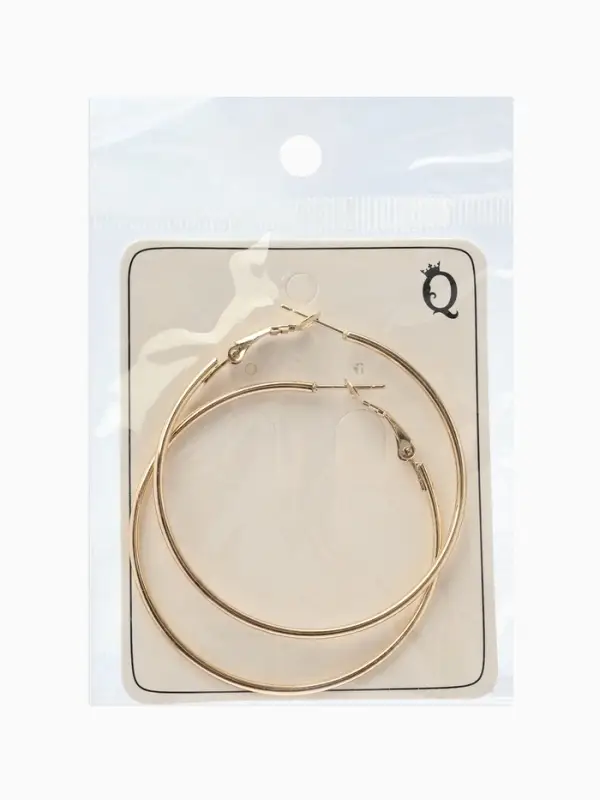 Серьги кольца QF &laquo;Классика&raquo;, d=5 см, цвет золото