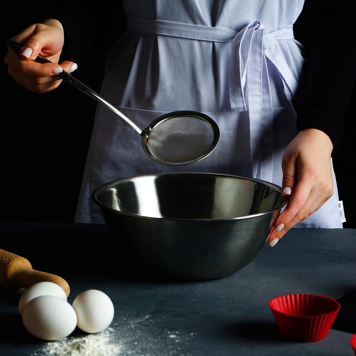 Сито для снятия пены из нержавеющей стали Доляна «Металлик», 26×10 см Сито для снятия пены из нержавеющей стали Доляна «Металлик», 26×10 см