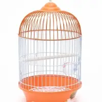 Клетка для птиц круглая укомплектованная Bd-4/2, 23.5&times;33 см, оранжевая