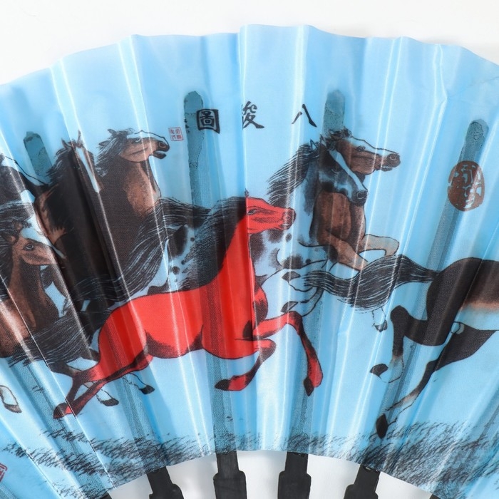 Веер пластик, текстиль h=30 см  Веер пластик, текстиль h=30 см "Китайская мифология" МИКС