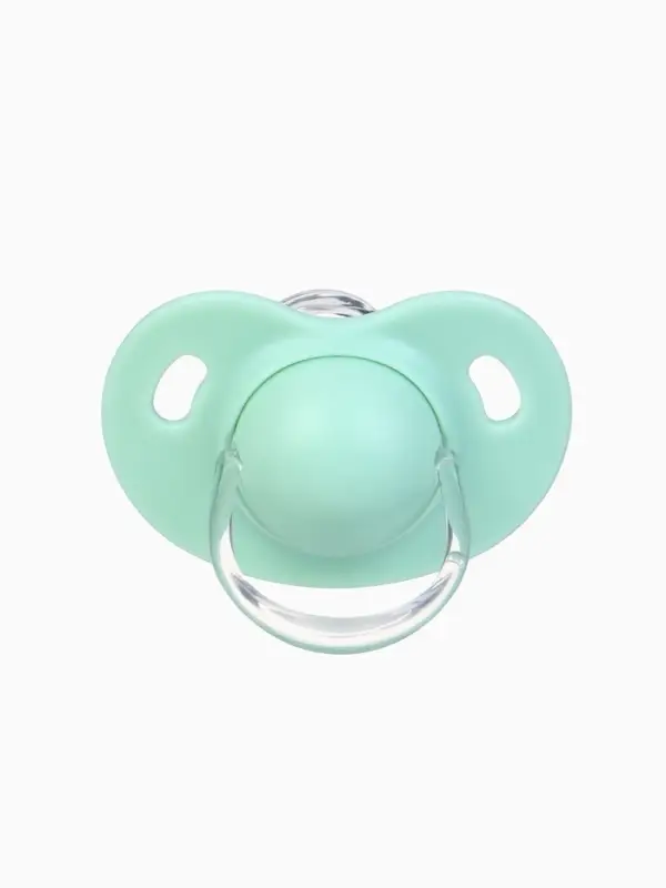 Соска-пустышка ортодонтическая, силикон, от 6 мес., с колпачком, голубая, МИКС