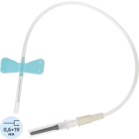 Игла-бабочка 23G 19см голуб. с луер-адапт. VACUETTE 450089 50шт/уп