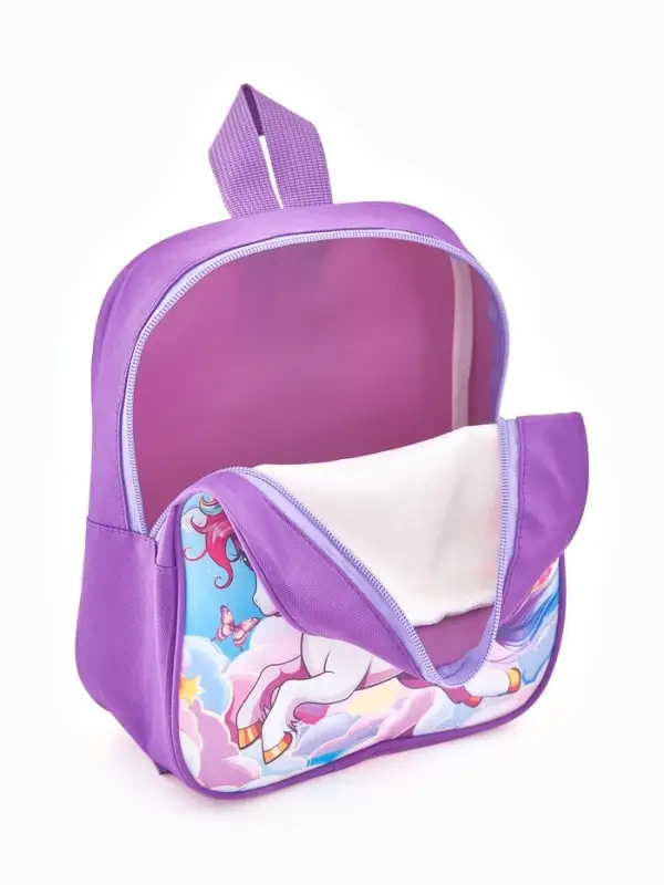 Рюкзак детский 20,5*9*24, отд на молнии, единорог сиреневый Рюкзак детский 20,5*9*24, отд на молнии, единорог сиреневый