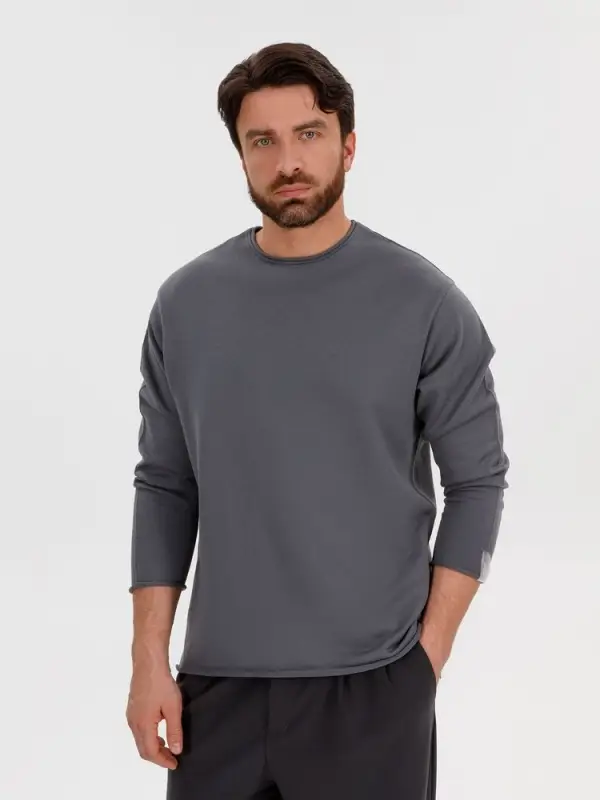 Лонгслив унисекс Siluetti Fuori, серый, размер S/M Лонгслив унисекс Siluetti Fuori, серый, размер S/M