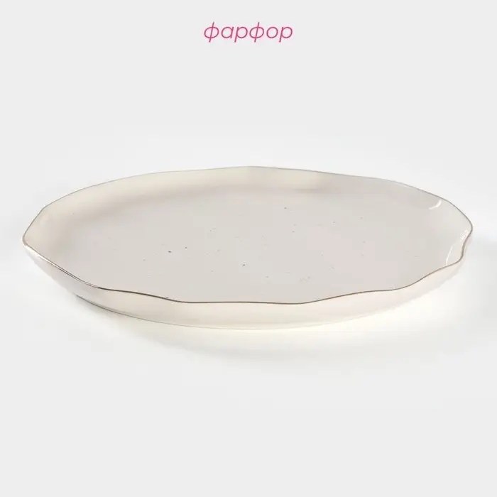 Тарелка Доляна &laquo;Млечный путь&raquo;, d=25 см, фарфор, белая в крапинку