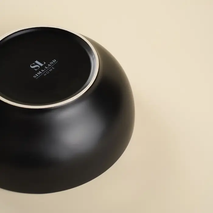 Салатники SL Home &laquo;Дарк&raquo;, 1.2 л, d=18.5 см, набор 2 шт., фарфор, чёрные