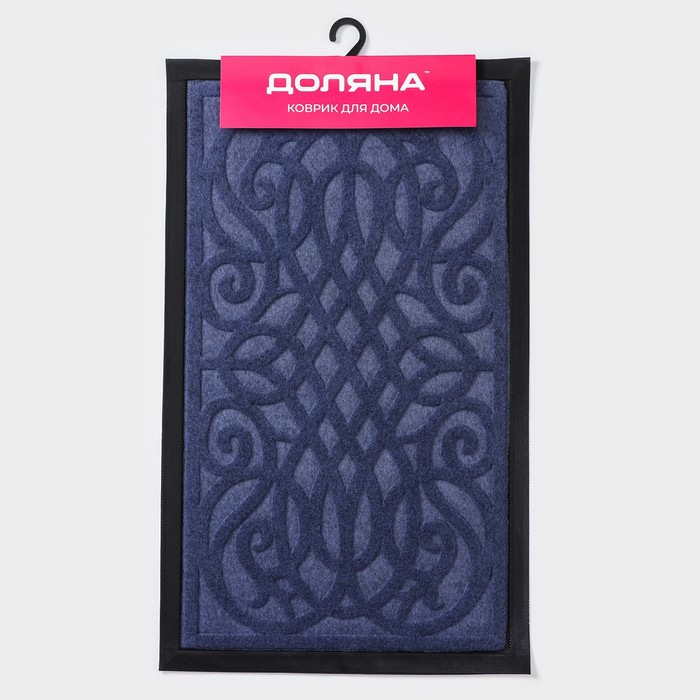 Коврик влаговпитывающий придверный с окантовкой Доляна «Вензель», 45×75 см, цвет МИКС Коврик влаговпитывающий придверный с окантовкой Доляна «Вензель», 45×75 см, цвет МИКС