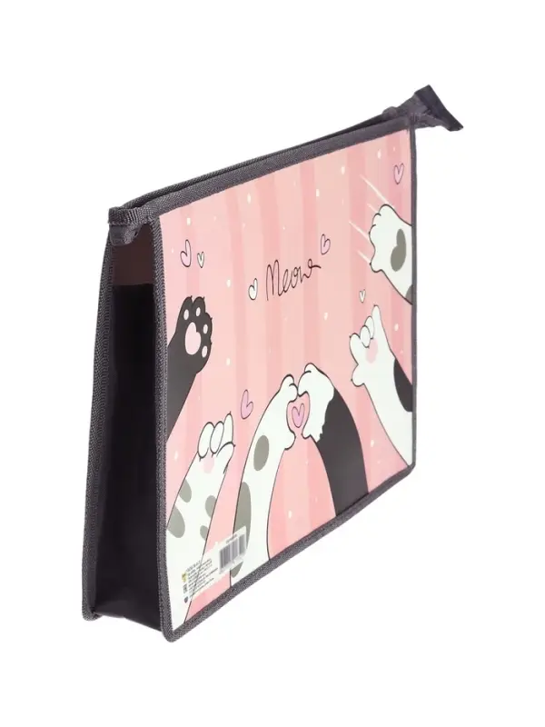 Папка для тетрадей А4 &laquo;Кошачьи лапки&raquo;, молния сверху