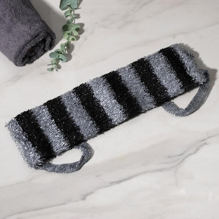 Мочалка для тела Доляна «Мужская», 12×45 см, чёрно-белый Мочалка для тела Доляна «Мужская», 12×45 см, чёрно-белый