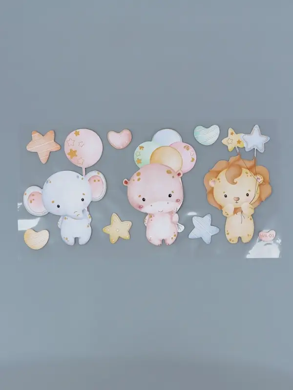 Наклейка интерьерная Наклейка интерьерная "Зверята" 31х60 см