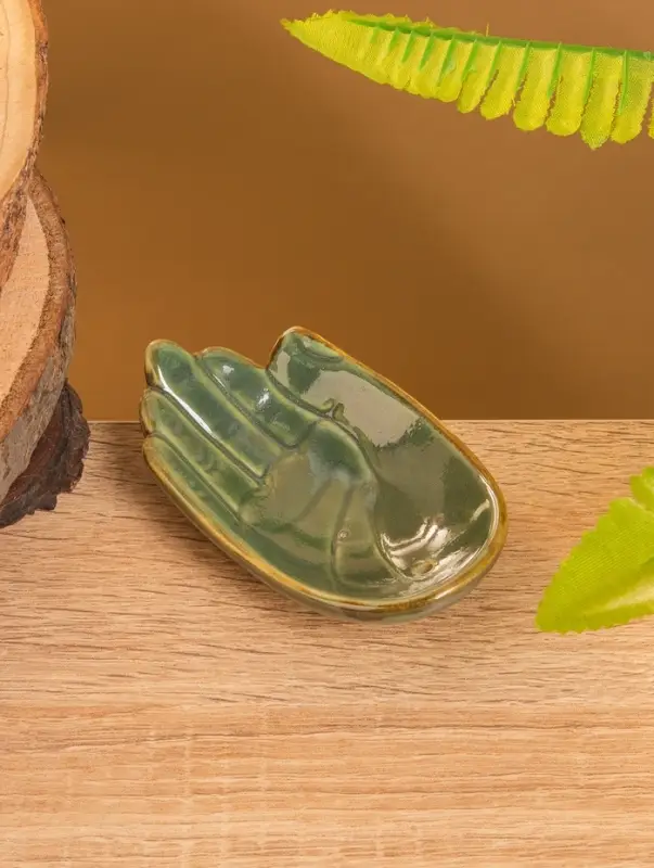 Подставка под благовония  Подставка под благовония "Ладонь Будды" керамика, цв. МИКС, 10х6х2 см