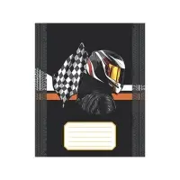 Тетрадь 24 листа в линейку Calligrata, Racing, обложка мелованный картон, серые листы, МИКС