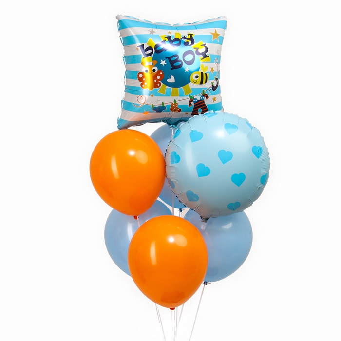 Набор шаров «Baby boy», латекс, фольга, 7 шт. Набор шаров «Baby boy», латекс, фольга, 7 шт.