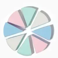 Спонжи для макияжа, набор - 8 шт., 3.5&times;3 см, разноцветные