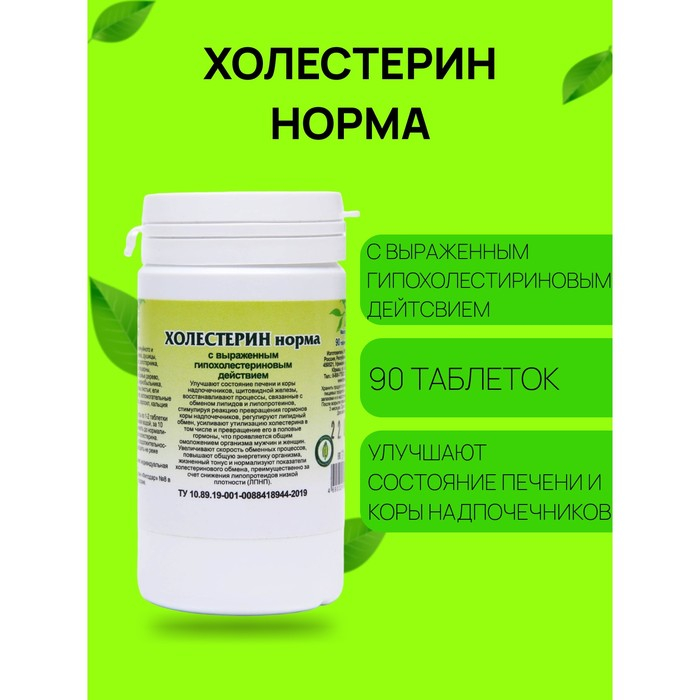 Пищевая добавка «Холестерин норма», 90 таблеток Пищевая добавка «Холестерин норма», 90 таблеток