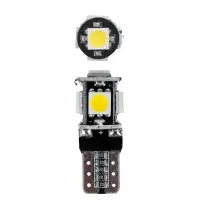 Лампочка светодиод. W5W (T10) PLUS, 6000K(Белый),12В, 1.7Вт, 5LED,Поляр.,Обманка, кмпл.2шт.