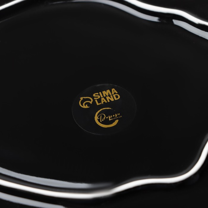 Тарелка керамическая неровный край «Синяя», 27 см, цвет синий