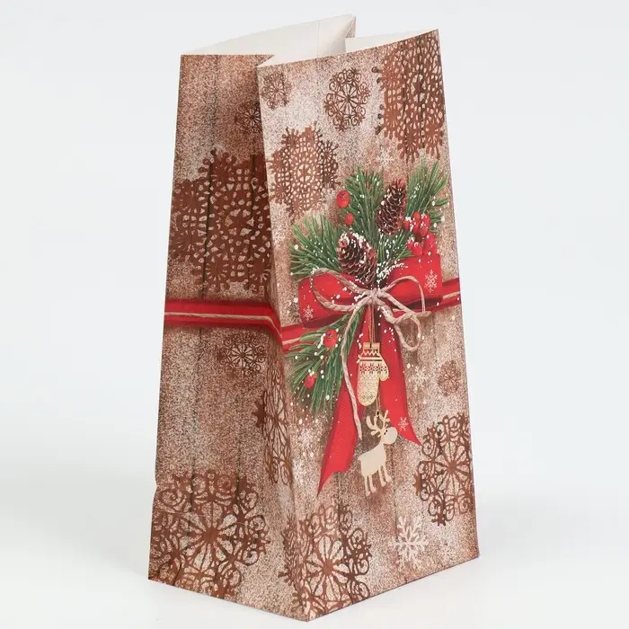 Пакет без ручек «Стильный подарок», 10 х 19,5 х 7 см