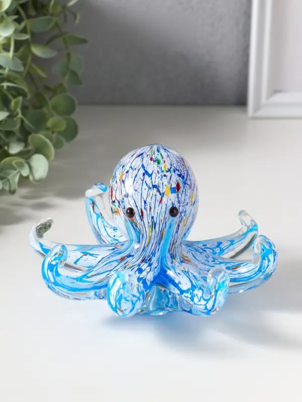 Сувенир стекло "Осьминог" под муранское стекло 15,5х15,5х8,5 см