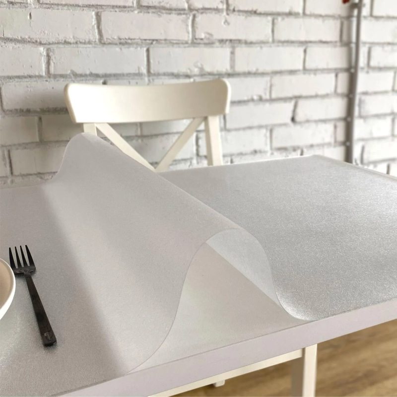 Скатерть на стол гиб.стекло Dekorelle 120х80см рифленая толщ 0,8мм прозрач