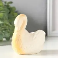 Подставка для мелочей &laquo;Лебедь&raquo;, 9&times;10&times;7 см, белая с позолотой