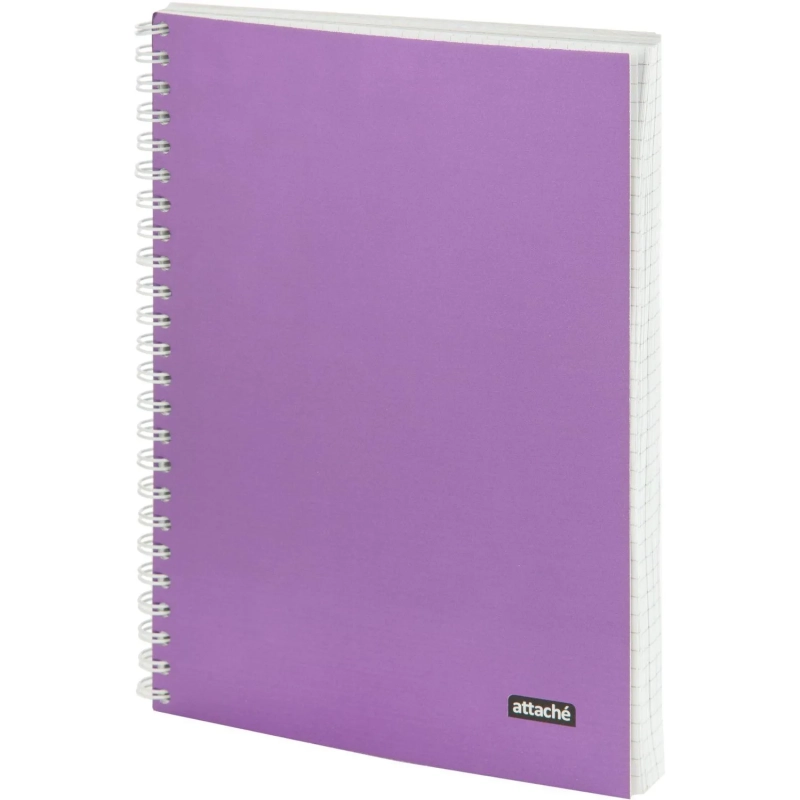 Бизнес-тетрадь А5 96л Attache Metallic Фиолет клетка, греб, картон, фольга
