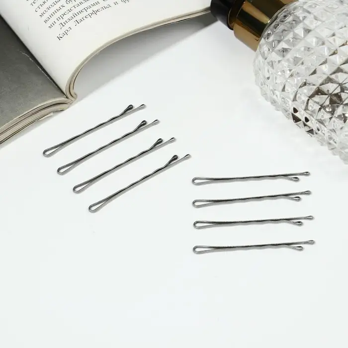 Невидимки для волос «Классика», набор 20 шт., рельеф, 5 см, блеск