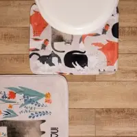 Набор ковриков для ванной Этель &laquo;Котики&raquo;, 2 шт., 80&times;50 см, 50&times;40 см, велюр