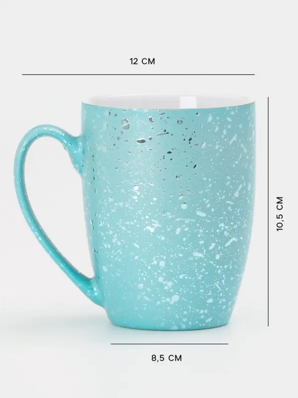 Кружка Доляна &laquo;Блеск&raquo;, 350 мл, керамика, голубая