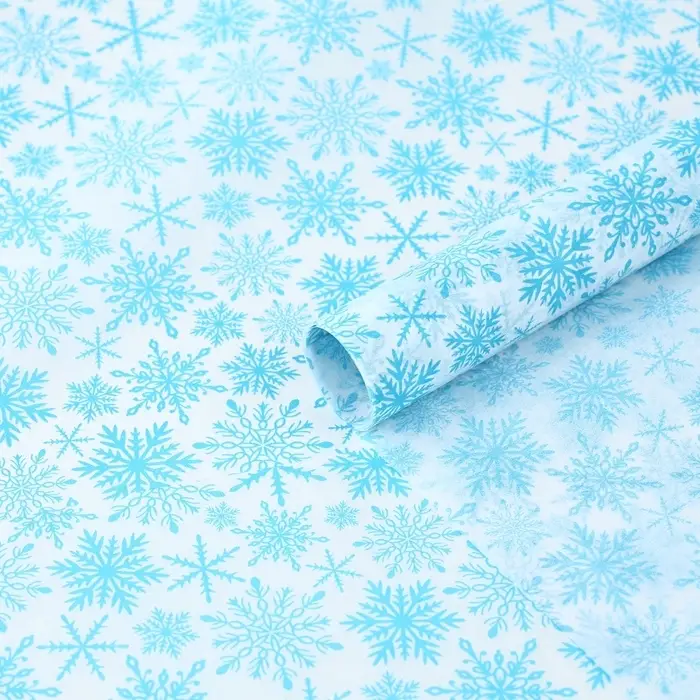 Упаковочная бумага на Новый год тишью &laquo;Снежинки&raquo;, 50&times;70 см