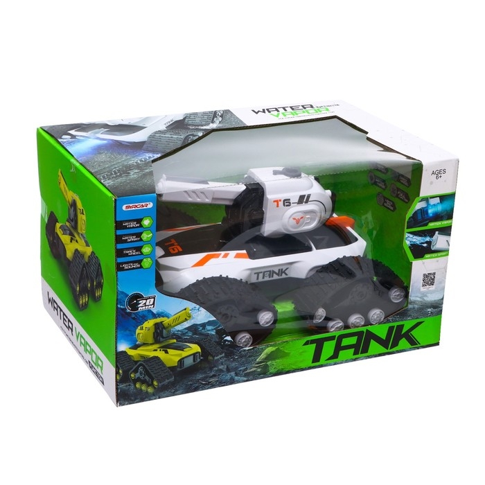 Танк радиоуправляемый TANK, стреляет водой, эффект дыма, цвет белый Танк радиоуправляемый TANK, стреляет водой, эффект дыма, цвет белый