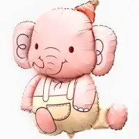 Воздушный шар фольгированный 35" "Розовый слоник"