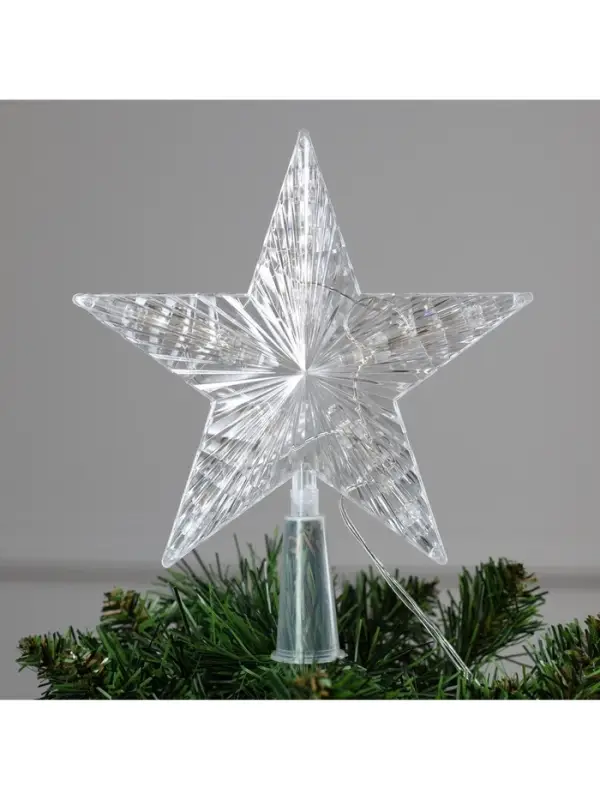 Светодиодная верхушка на ёлку &laquo;Звезда белая&raquo;, 16 см, 10 LED, 220 В, свечение мульти