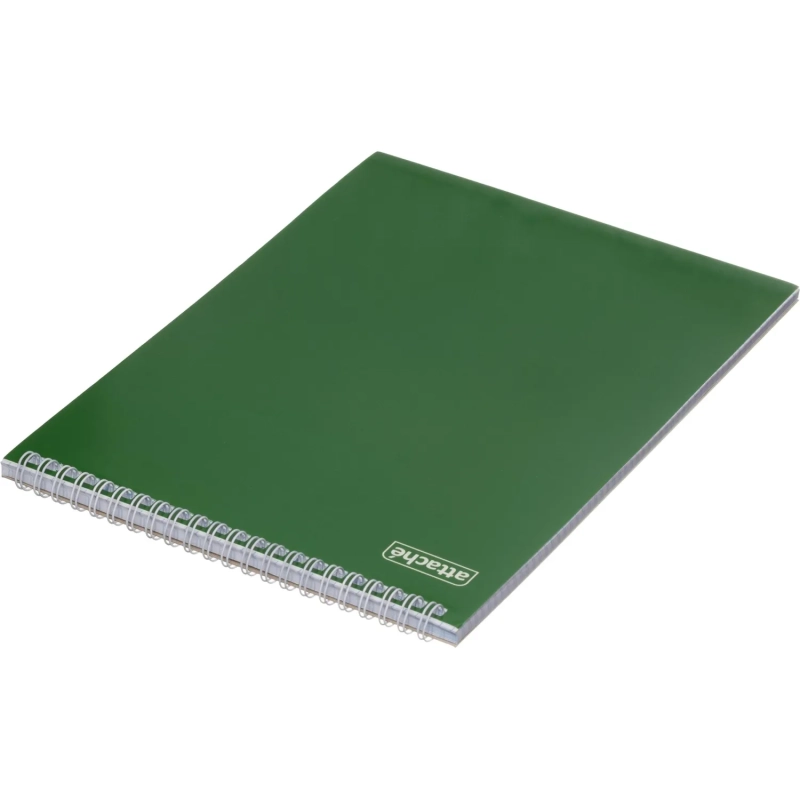 Блокнот на спирали А4 60л. ATTACHE,т.-зеленый, блок 60г, обложка 215г