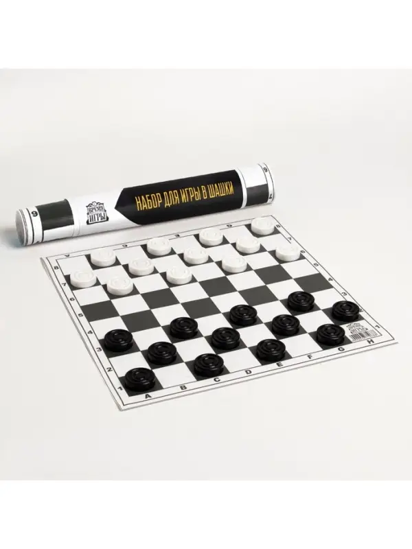 Шашки, поле винил, 30&times;30 см, d=3 см, h=0.9 см