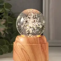 Сувенир стекло свет "Шар. Пузыри" 6хLED шар d=6 см, крутится, USB 7х7х10 см