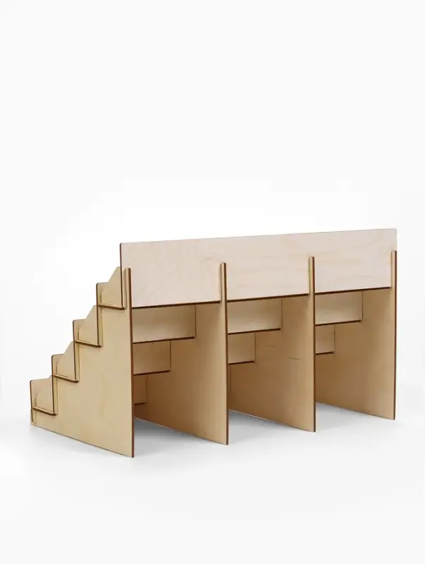 Подставка под открытки 12 ячеек по 12 см, 38.1&times;23&times;25 см, толщина 3 мм, бежевая