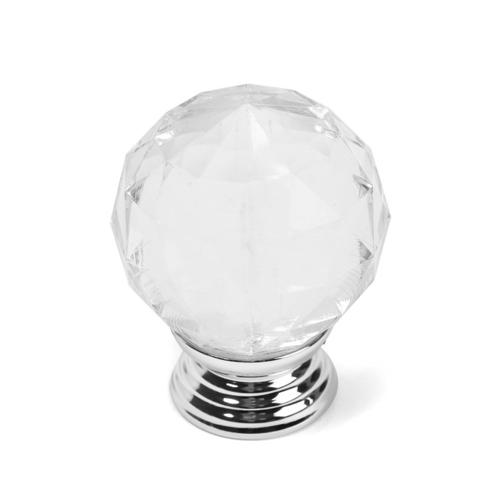 Ручка-кнопка CAPPIO PK114, d=30 мм, пластик, цвет хром, 8 шт Ручка-кнопка CAPPIO PK114, d=30 мм, пластик, цвет хром, 8 шт