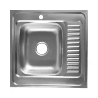 Мойка кухонная ZEIN, накладная, левая, 0.4 мм, 60*60*16 см, 3 1/2&rsquo;&rsquo;, с сифоном