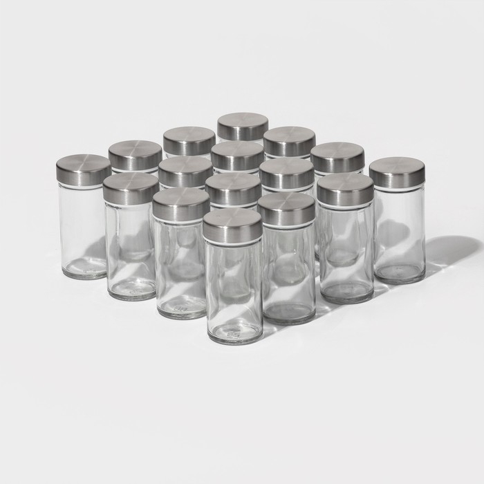 Набор стеклянных баночек для специй на подставке Magistro «Модерн», 16 шт Набор стеклянных баночек для специй на подставке Magistro «Модерн», 16 шт