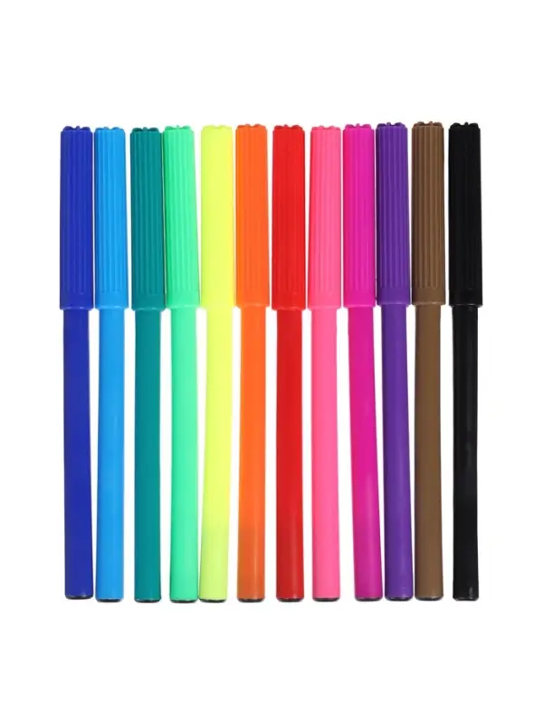 Фломастеры 12 цветов, вентилируемый колпачок, блистер