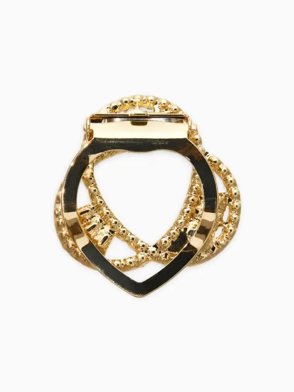 Зажим для платка &laquo;Три нити&raquo;, белый в золоте