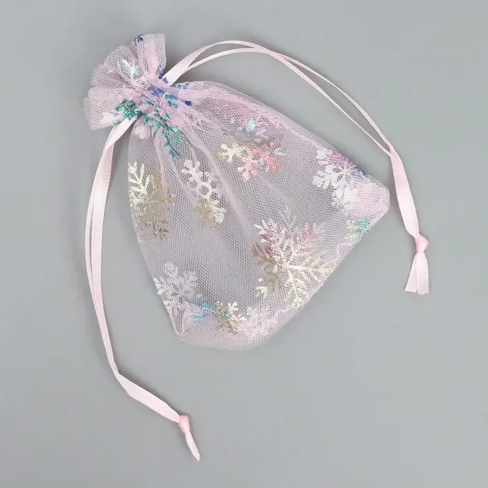 Мешочек подарочный органза «Нежность в Новом Году», голография, органза,10 х 12 см +/- 1.5 см Мешочек подарочный органза «Нежность в Новом Году», голография, органза,10 х 12 см +/- 1.5 см