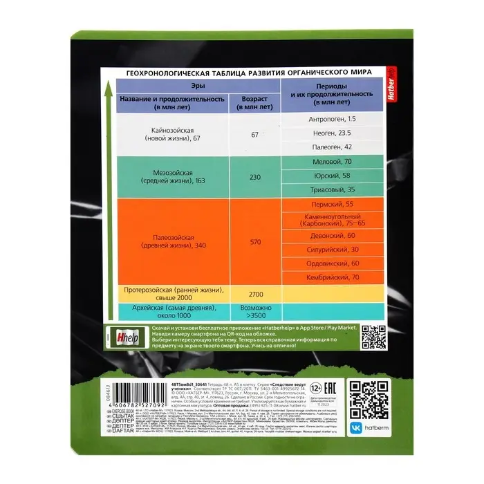 Тетрадь предметная "Следствие ведут ученики", 48 листов в клетку "Биология", обложка мелованный картон, выборочный лак, со справочным материалом