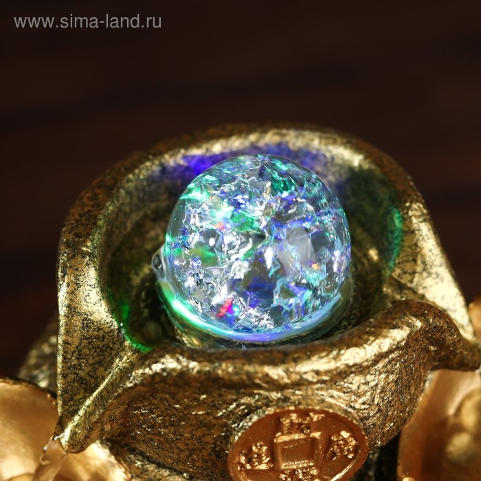 Фонтан настольный от сети, подсветка Фонтан настольный от сети, подсветка "Слиток золота и монеты" золото 21х17х12 см