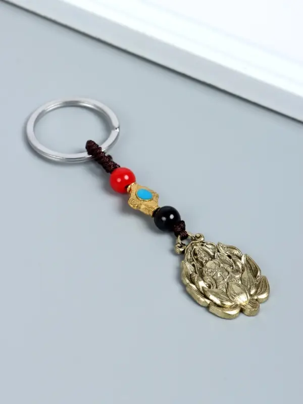 Брелок металл нэцке "Хотей в лотосе" 5 монет набор 2 шт h=7,5 см